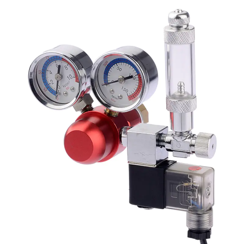 Regulator de CO2 pentru acvariu ST-04 cu manometre duble și contor de bule unice